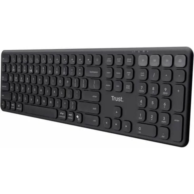 Trust 25635, Numerische Tastatur mit Bluetooth und Multimedia-Tasten, Schwarz
