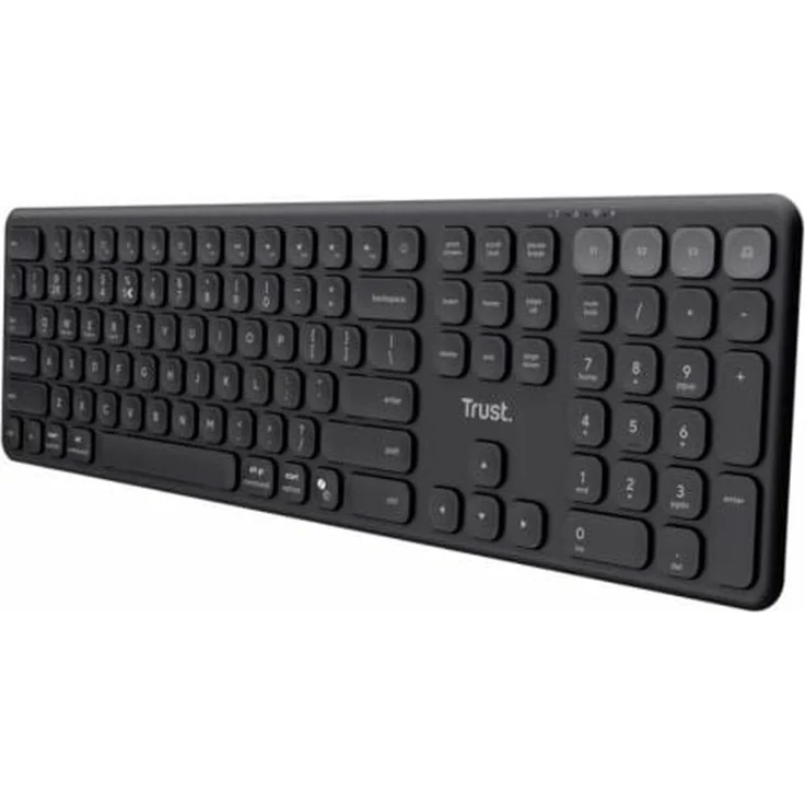 Trust 25635, Numerische Tastatur mit Bluetooth und Multimedia-Tasten, Schwarz