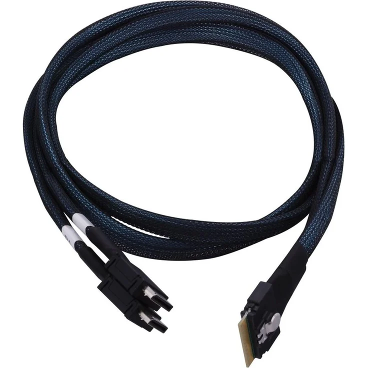 Microchip Adaptec Internes SAS-Kabel 2304800-R, 80 cm mit NVMe Connection, 1x8 Slim SAS zu 2x OCuLink, Schwarz