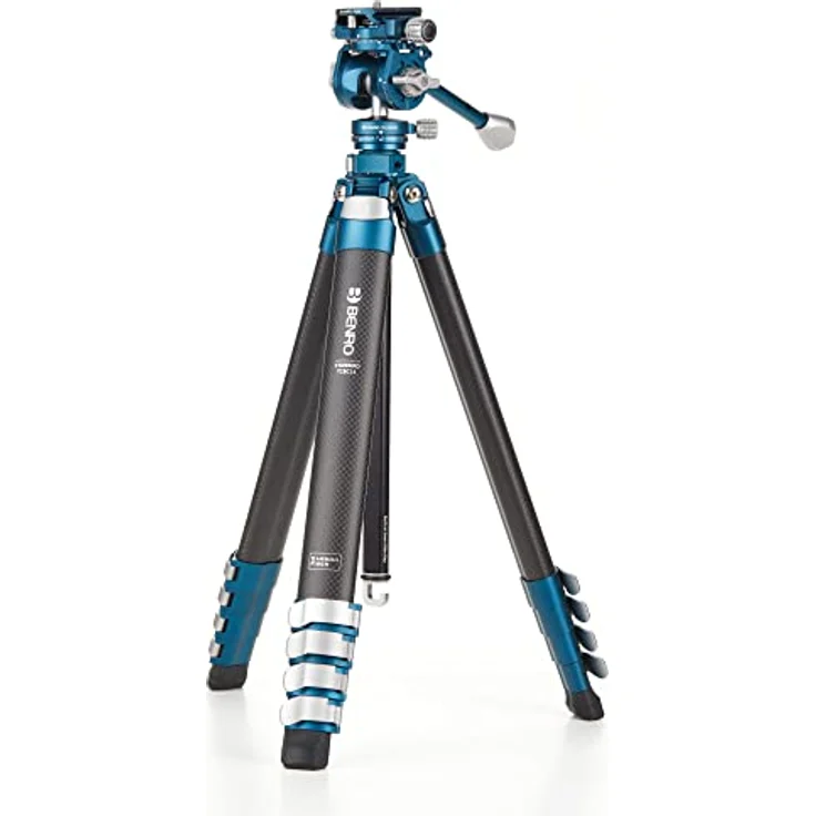 Benro CyanBird Aluminium-Stativ mit 5 Abschnitten und FS20PRO, leicht und kompakt, blau - Preisvergleich – Bild 1