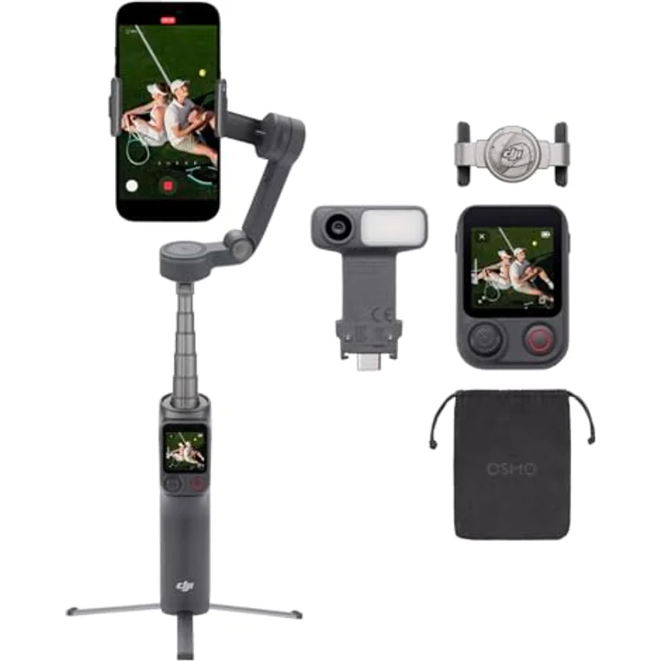 DJI Osmo Mobile 8P, Smartphone-Gimbal mit 3-Achsen-Stabilisierung, Verlängerungsstab und 10 Stunden Akkulaufzeit – Bild 1