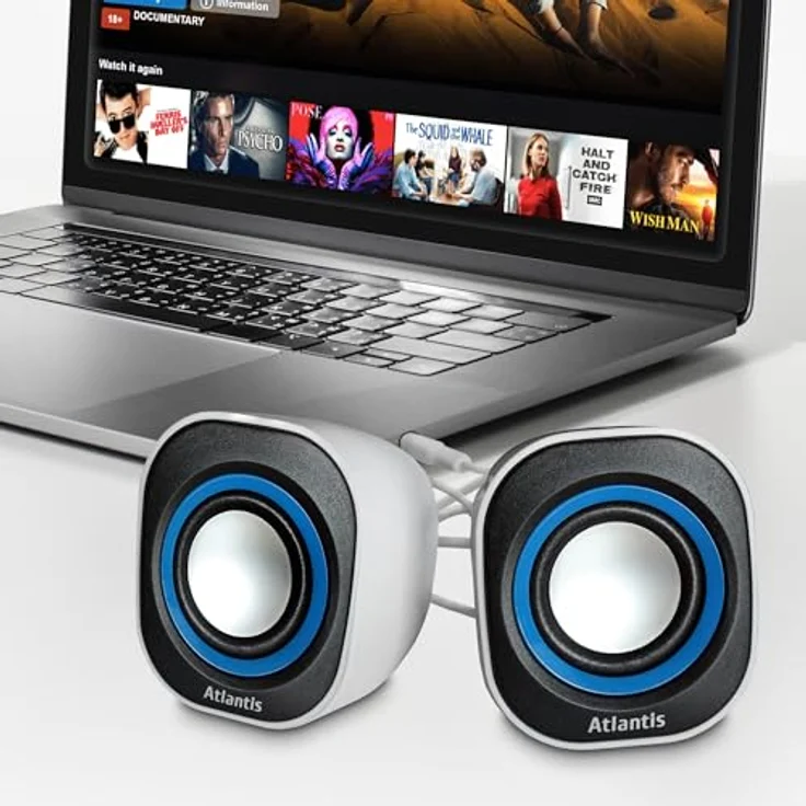 Atlantis Land SoundPower 410 5W Schwarz, Blau, Weiß - Lautsprecher (1-Weg, 2.0 Kanäle, Verkabelt, 5 W, 60-2000 Hz, Schwarz, Blau, Weiß) – Bild 3