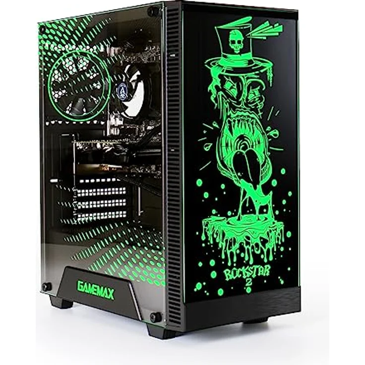 Hyrican Rockstar 6735 Ryzen 5 5600G 16GB 1TB SSD Radeon Graphics Desktop-PC, ARGB-Beleuchtung Front, WLAN AC, Windows 11 Home, schwarz – Bild 1
