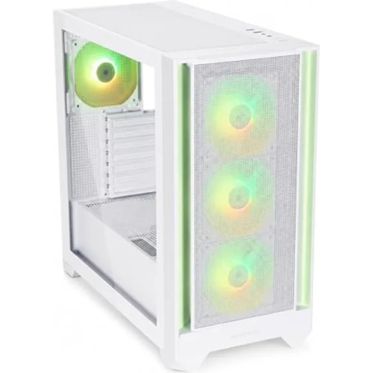 SILENTWARE Flow 110 White A-RGB Midi Tower PC-Gehäuse, 4x 120mm A-RGB Lüfter, Glas-Seitenfenster, Meshfront, GPU bis 380mm, ATX/mATX/ITX
