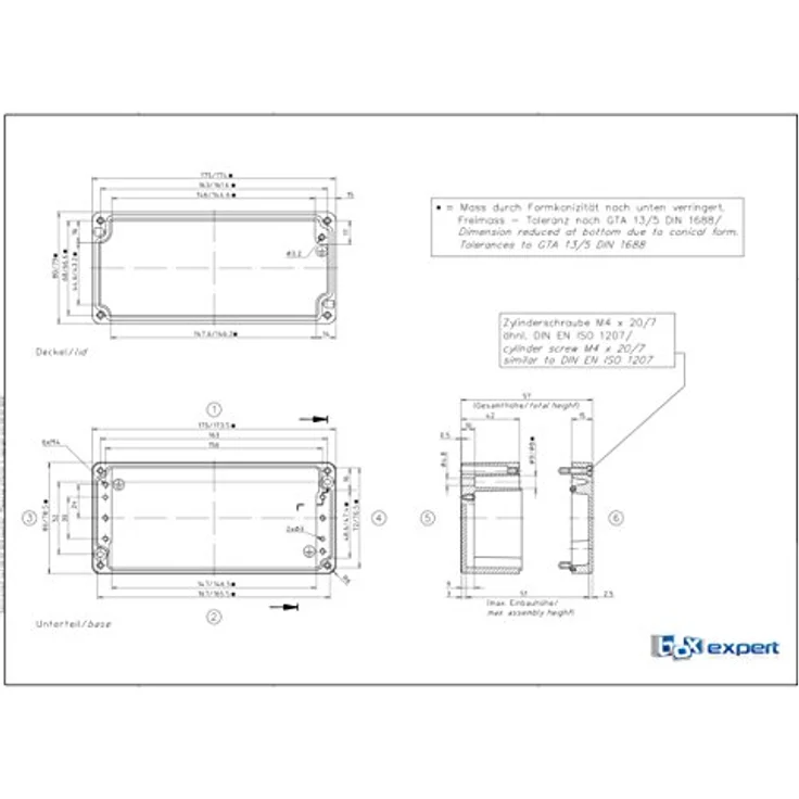 BOXEXPERT Aluminium Industriegehäuse Serie Alster 175x80x57mm, robust mit IP66 Schutz und Pulverbeschichtung – Bild 6