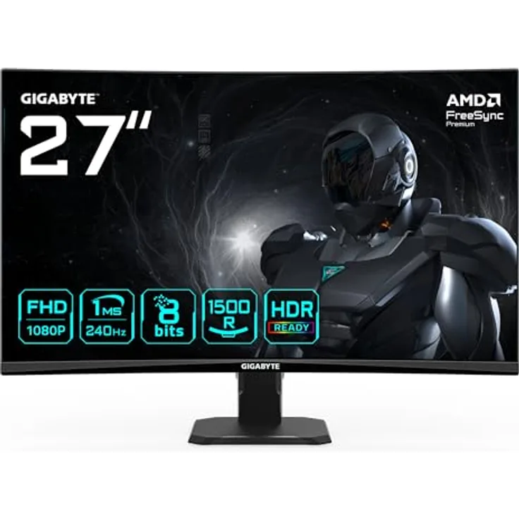 GIGABYTE GS27FC2, 27 Zoll Full-HD Gaming Monitor mit 1 ms Reaktionszeit und 240 Hz Refresh Rate