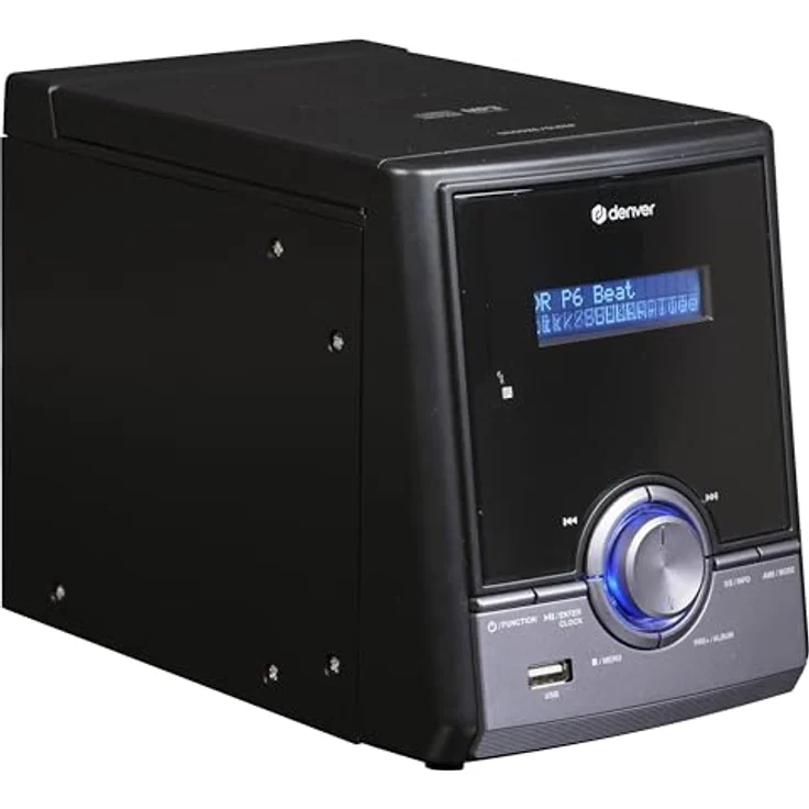 Denver MDA-285 (FM, DAB+), Radio, Schwarz - DAB+/FM Microsystem mit Bluetooth, CD-Player und Dual Alarm – Bild 3