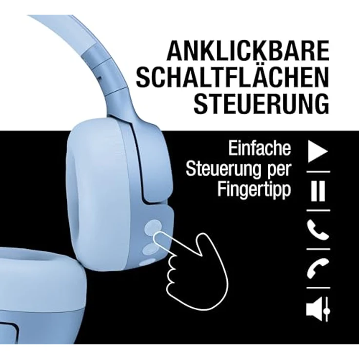 Fresh 'n Rebel Code Fuse, On-Ear Bluetooth-Kopfhörer, kabellos, 30 Stunden Spielzeit, faltbar, mit Mikrofon und Sprachassistent, Vivid Blue – Bild 3