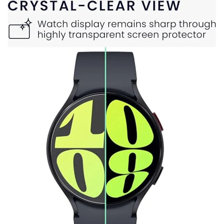 kwmobile 2X Schutzglas für Samsung Galaxy Watch 6 44mm - Transparente Hart Glas Schutzfolie für Smartwatch mit einfacher Positionierung – Bild 3
