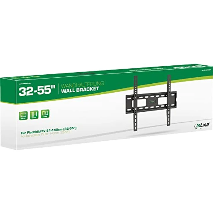 InLine 23102A Wandhalterung für TFT/LCD/LED/Plasma 81-140cm (32-55") max. 75kg, Sicherheitsschrauben, Wandabstand 36mm, schwarz – Bild 3