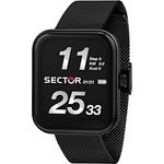 Sector S-03 Smartwatch Pro (38.50 mm, Edelstahl, One Size), Sportuhr + Smartwatch, All-Black Design