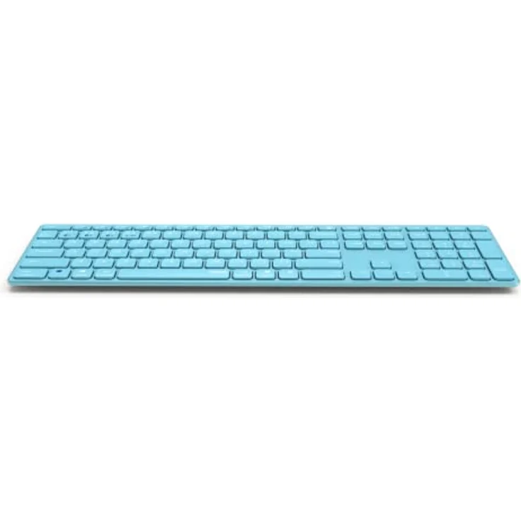 Rapoo E9800M kabellose Tastatur Wireless Keyboard wiederaufladbarer Akku flaches Aluminium Design DE-Layout QWERTZ PC & Mac - blau – Bild 3