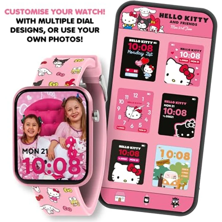 SANRIO Hello Kitty Smartwatch, Rosa Unisize mit vielfältigen Funktionen – Bild 4