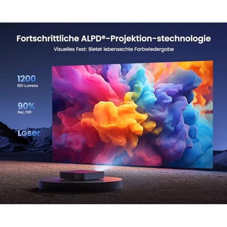 Dangbei Atom Mini Beamer,ALPD-Projektor 1200 ISO Lumen, Google-Assistant-Sprachsteuerung, 1080p, HDR10, HLG, Dolby Audio, nur 1,28 kg, Autofokus, Trapezkorrektur – Bild 3