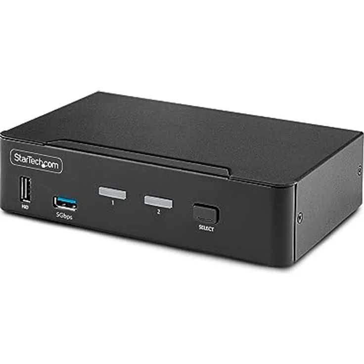 StarTech.com 2-Port 8K KVM-Switch DisplayPort 1.4, 8K 60Hz / 4K 144Hz, DP 1.4, 2X USB 3.0 Ports, 4X USB 2.0 HID Ports, KVM DisplayPort Umschalter, Taste & Hotkey, MST (D86A2-2-PORT-8K-KVM)