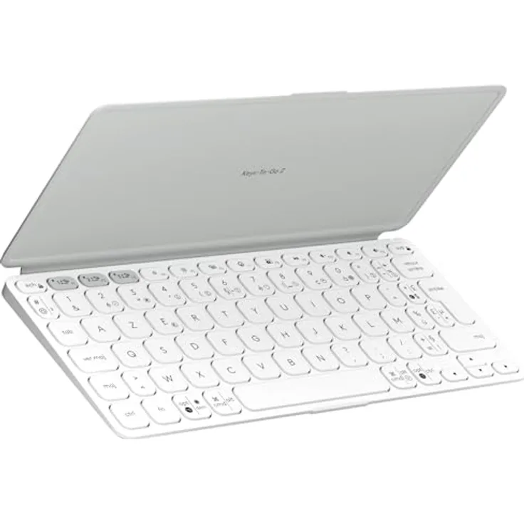 Logitech Keys-To-Go 2, Tastatur mit AZERTY-Layout, Pale Grey