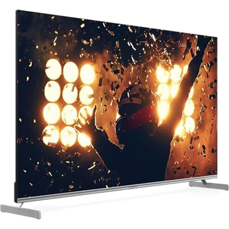 STRONG SRT55UF8733, 4K QLED Smart TV 55 Zoll: Dolby Atmos, Google TV, Sprachsteuerung - Quantum Dot Color Technologie, Netflix, Prime Video, Disney+ - Schwarz – Bild 2