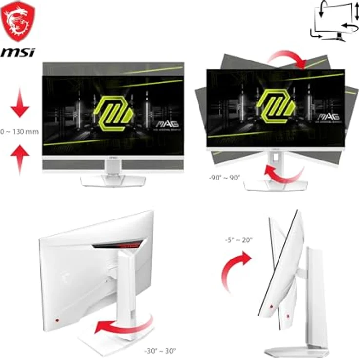 MSI MAG 274URFWDE 27 Zoll UHD Gaming Monitor - Rapid IPS Panel, 160 Hz/0,5ms (GtG), 133% sRGB, VESA DisplayHDR 400 - DisplayPort 1.4a, HDMI, USB Typ-C – Bild 5