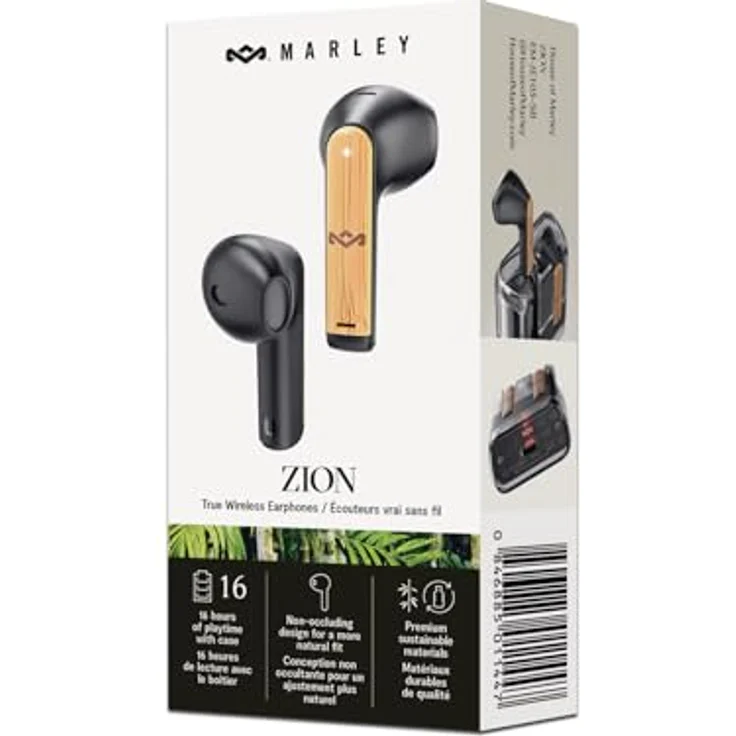 House of Marley Zion TWS Earbuds, Kabellose Kopfhörer mit 16 Stunden Laufzeit, Schwarz – Bild 8
