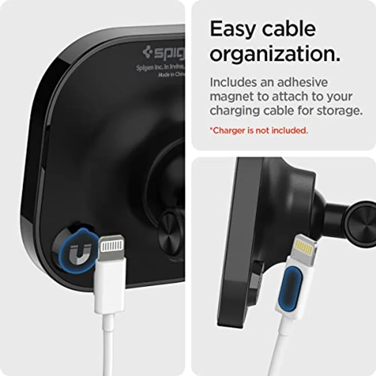 Spigen Autohalterung ITS35-3 OneTap, Magnetische Magsafe Windschutzscheibe & Armaturenbrett Halterung, Schwarz – Bild 7