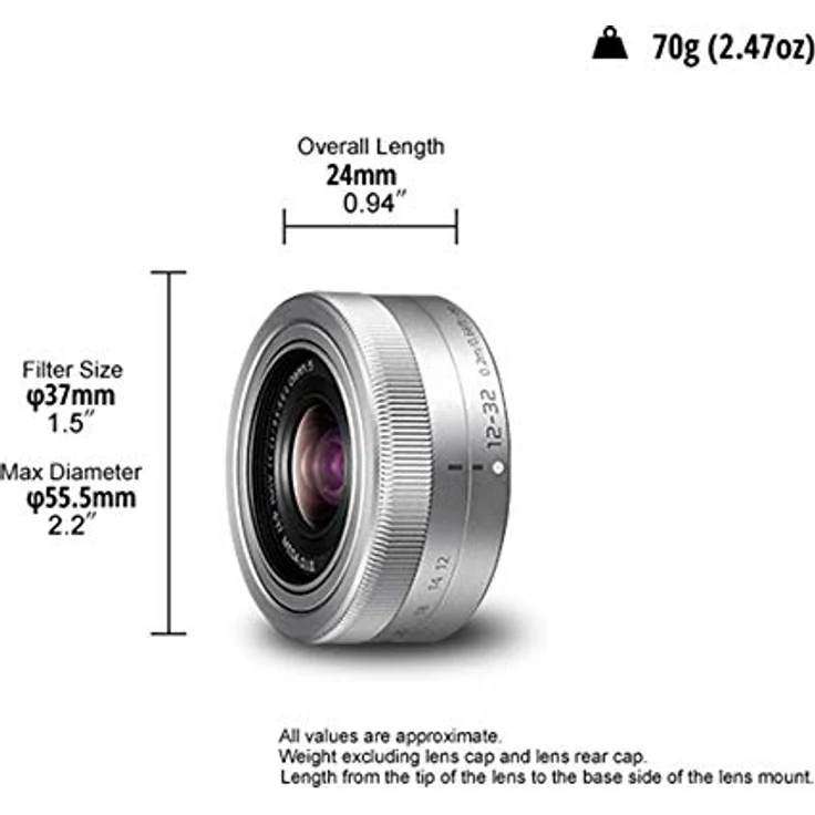 Panasonic Lumix H-FS12032E-S 12-32mm Objektiv für G-Serie Kamera (MEGA O.I.S Bildstabilisator, 2 asphärische Linsen) silber – Bild 8