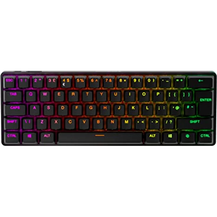 SteelSeries Apex Pro Mini Wireless - Kabellose Mechanische Gaming-Tastatur – Die weltweit schnellste Tastatur – Anpassbares Ansprechverhalten – 60%-Formfaktor – Englisch (QWERTY) Layout – Bild 2