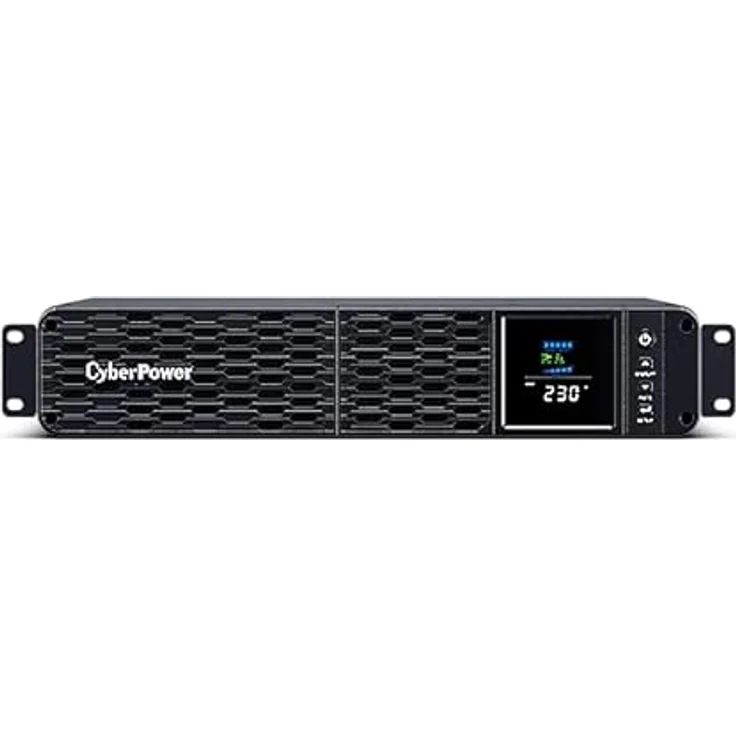 CyberPower CP1200EIPFCRM2U Line-Interactive USV 1200VA/720W, 2HE Reine Sinuswelle, AVR, LCD, USB (HID), DB9, RJ45 LAN Protection, Ausgang (8) IEC, Smart-Slot für Opt. Netzwerkkomunikation, aktiv PFC-kompatibel, kritische / nicht kritische Ausgänge - USV – Bild 1