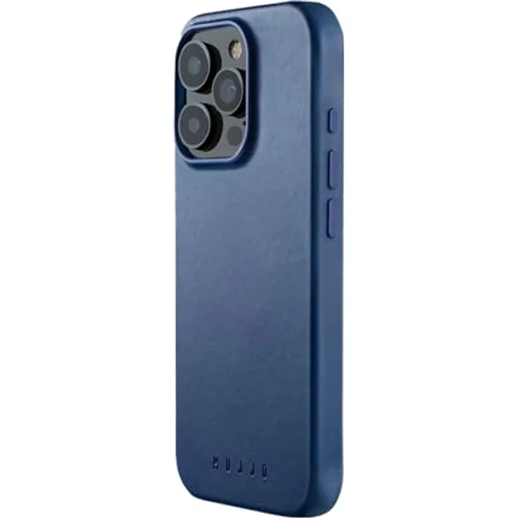Mujjo Leather Case iPhone 16 Pro Blau - Außergewöhnlicher Schutz, reaktionsschnelles Design, MagSafe-Leistung