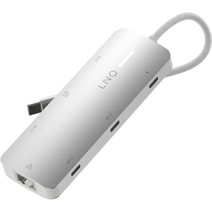 LINQ Connects 8-in-1 Pro-C Multiport-Hub mit 4K HDMI, Ethernet und Kartenleser - 10Gbps - Geeignet für Laptops und Tablets – Bild 1