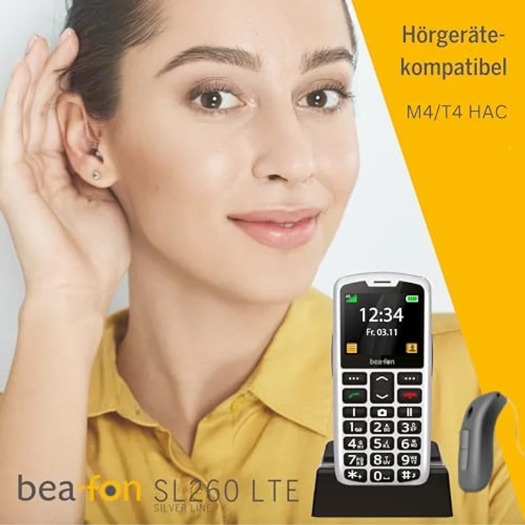Beafon SL260 LTE 4G Silverline Seniorenhandy mit SOS Notruftaste Hörgerätekompatibel M4/T4 Lichtsignal Display 2,2" Silver – Bild 3