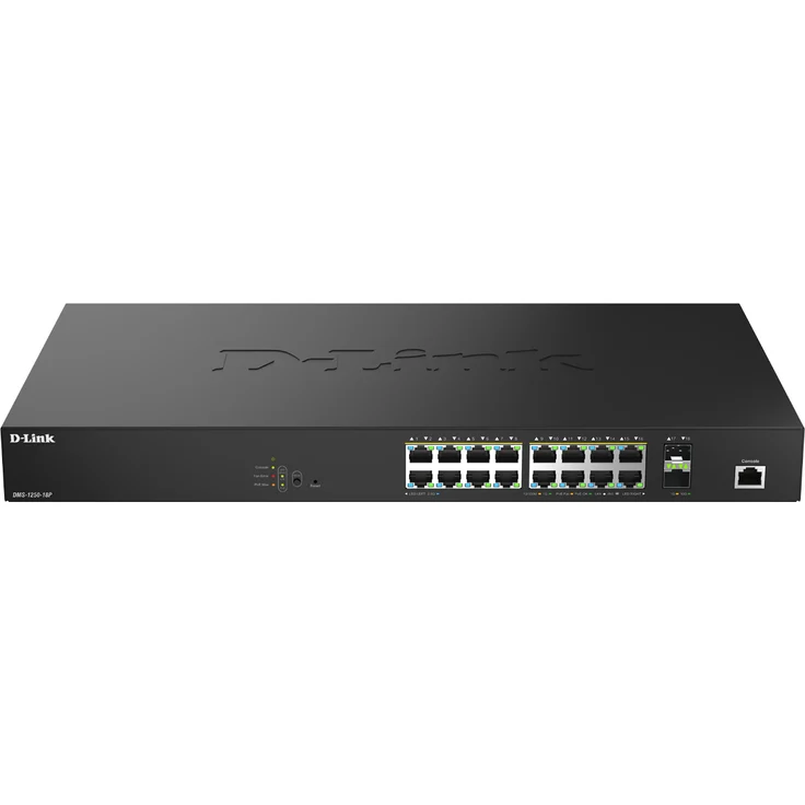 D-Link DMS-1250-18P, Smart Managed Switch mit 16x 2.5G Ethernet (PoE++), 2x 10G SFP+, 120 Gbit/s Switching-Kapazität