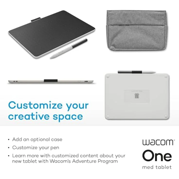 Wacom ONE PEN TABLET MEDIUM - S, Stifttablett mit Bluetooth für kabelloses Arbeiten, 350 g, schwarz – Bild 4