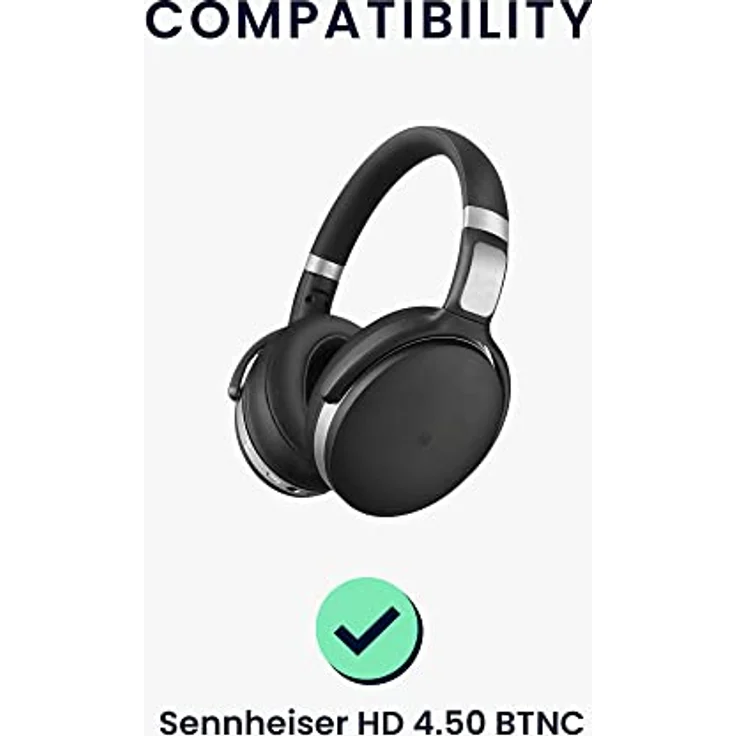 kwmobile Kopfhörer (2x Ohrpolster für Sennheiser HD 4.50 BTNC - Kunstleder Ersatz Ohr Polster für Overear Headphones) – Bild 3