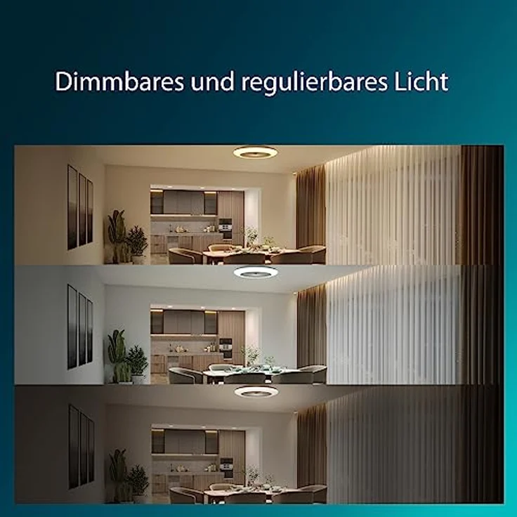 Philips Deckenventilator und LED Deckenleuchte Amigo, SceneSwitch Technologie, hochwertiges Design, energiesparend, weiß – Bild 3