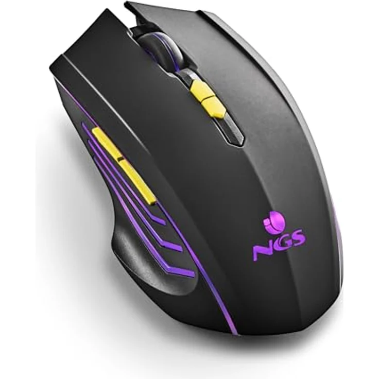 NGS GMX-200 Kabellose Gaming-Maus, 2,4-GHz-Technologie, 3200 DPI, 6 Tasten, LED-Beleuchtung, universelle Kompatibilität, schwarz – Bild 2