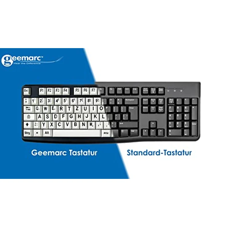 Geemarc KBSV3 - Tastatur - USB - QWERTZ - Deutsch - weiß (KBSV3_WH_GE) – Bild 3