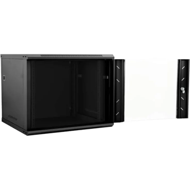 vidaXL Netzwerkschrank, Stahl mit Speicher, Schwarz, 60 x 60 x 50 cm – Bild 9