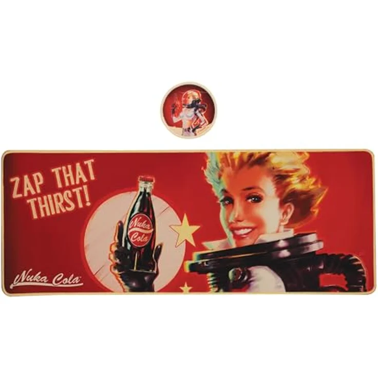 Fanattik Gaming Mauspad Fallout, Schreibtischunterlage mit Untersetzer Nuka-Cola, 80 x 30 cm – Bild 1