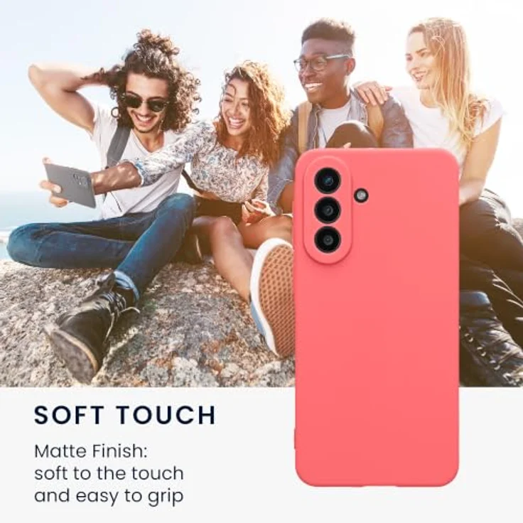 kwmobile Handyhülle für Samsung Galaxy A57 5G, weiches Silikon Case in Neon Koralle, flexibel, rutschfest und reißfest mit präzisen Kameraöffnungen – Bild 4