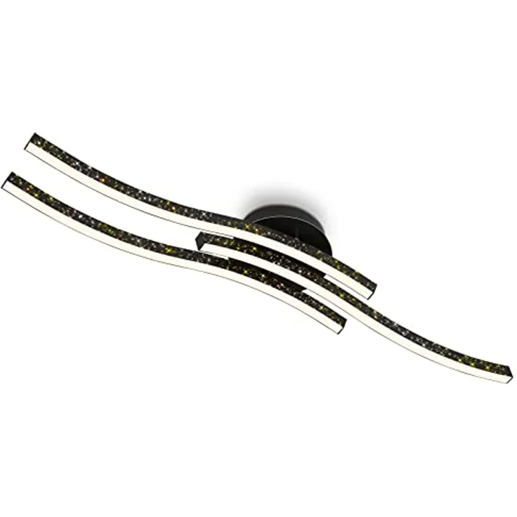 BRILONER Leuchten - LED Deckenleuchte mit Glitzereffekt, warmweiße Farbtemperatur, geschwungene Deckenlampe, Schwarz, 805x150x100 mm – Bild 1