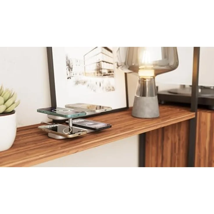 OtterBox Zens Quattro Wireless Charger Pro 4, kabelloses MagSafe und Qi2-Ladegerät (15 W) für iPhone und AirPods, inkl. 65-W-Netzteil und 1,5-m-Kabel, Weiß – Bild 5