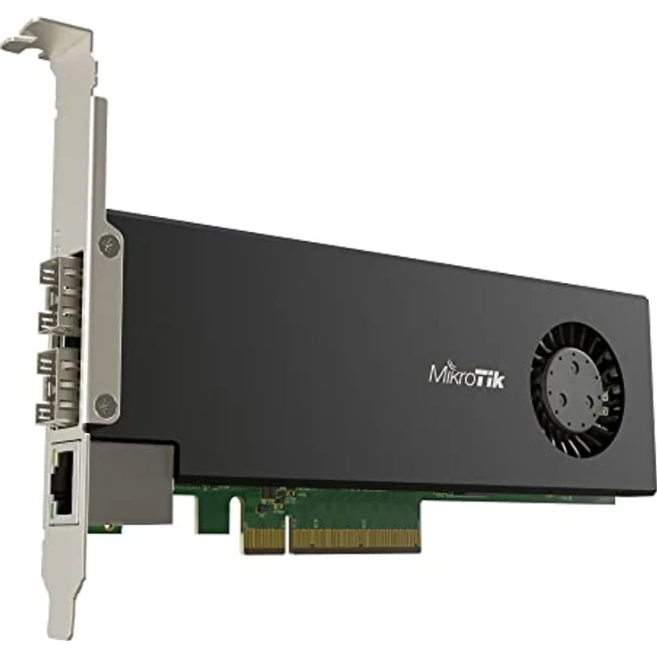 MikroTik CCR2004-1G-2XS-PCIe Adap 2xSFP28 1xGbE LP, Netzwerkkarte mit PCIe Adapter und 2x SFP28 Anschlüssen, blau – Bild 2