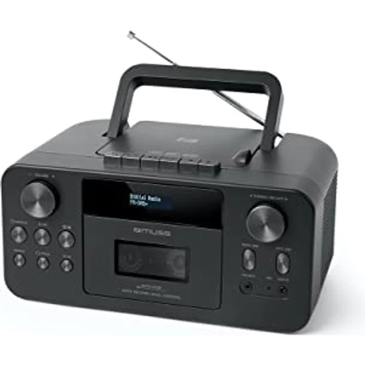 MUSE Tragbares DAB+ Radio mit Bluetooth CD-Player, Kassettenspieler, UKW, Kopfhörer-Eingang, AUX-In, LCD Display, Musik-Streaming, Schwarz (M-182DB) – Bild 1
