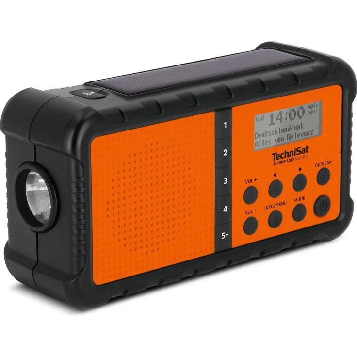 TechniSat TechniRadio Solar 2 sw/org (UKW, DAB+), Radio, Orange, Schwarz