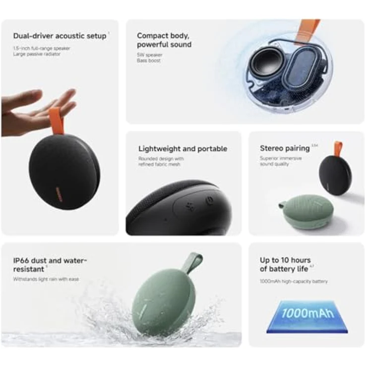 Xiaomi Bluetooth Lautsprecher Essential, tragbar mit kraftvollem Sound, schwarz – Bild 2