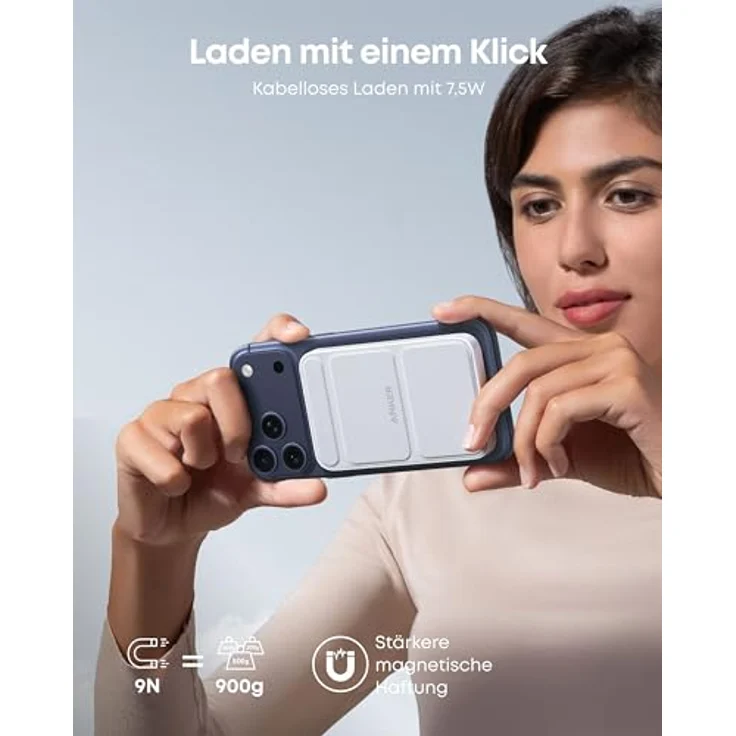 Anker 622 Magnetische Kabellose Powerbank (MagGo), 5000mAh mit integrierter Halterung und USB-C für iPhone 17/16/15/14/13/12, Dolomiten – Bild 2