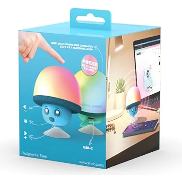 MOB – MOBILITY ON BOARD Mega Mush - Blau Wasserfester Bluetooth-Lautsprecher, Leistungsstarker Sound, Multifunktional, Kann überall aufgesaugt Werden – Bild 5