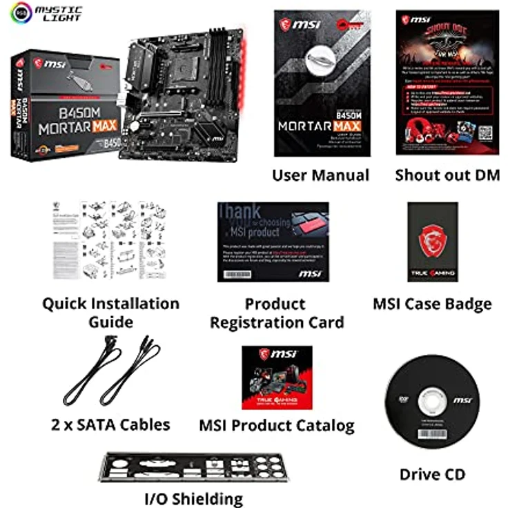 MSI B450M Mortar Max - micro ATX, AMD B450, Sockel AM4, Dual-channel DDR4-SDRAM (B450M MORTAR MAX) – Bild 5