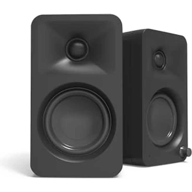 Kanto ORAMB 100W Powered Reference Desktop Computer Speakers | Bluetooth 5.0 | USB-C Input | Bi-Amplified | 100 Hz Automatic Crossover | Black