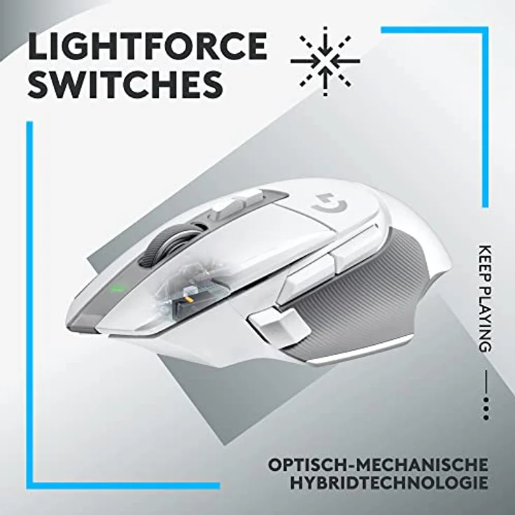 Logitech G502 X LIGHTSPEED Kabellose Gaming-Maus - Optische Maus mit optisch-mechanischen LIGHTFORCE Hybridschaltern, HERO 25K Gaming-Sensor, Kompatibel mit PC - macOS/Windows - Weiß – Bild 2